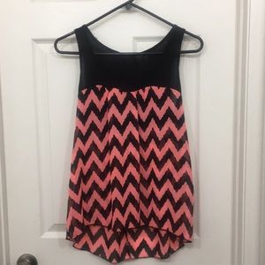 Black and Pink Chevron Tank
